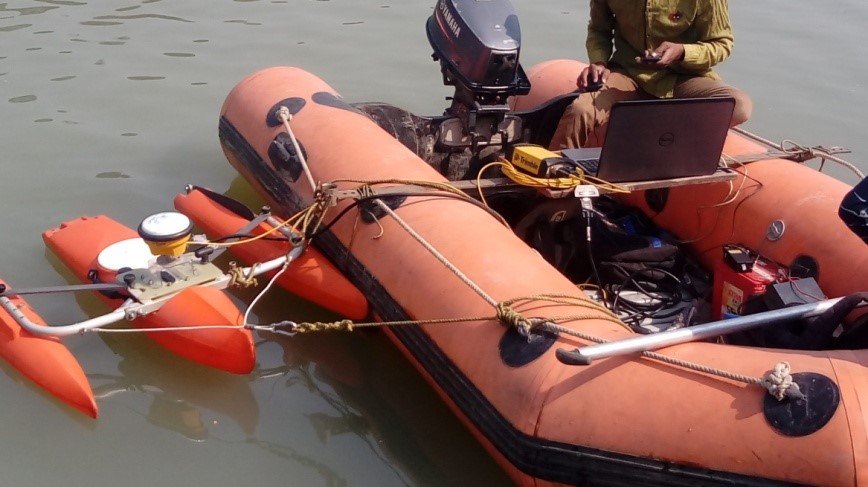 Bathymetric and Hydrographic survey is being carried out in Rupnarayan River
